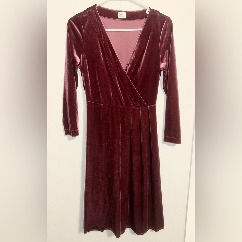 A New Day Elegant Burgundy Velvet Dress